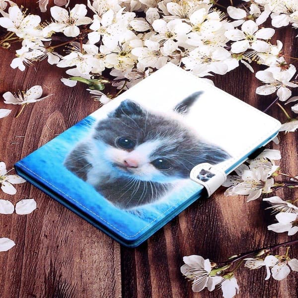 iPad 10.2 (2019) Stilfuldt mønstered læder flip etui - Kat