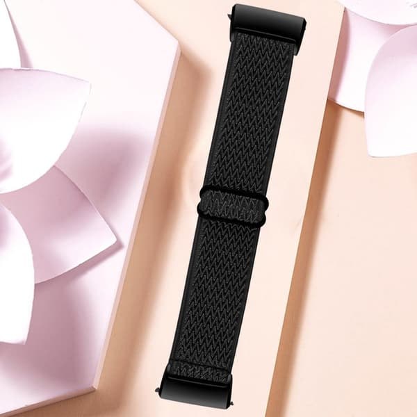 Fitbit Charge 4 / 3 joustava nailonhihna - Musta