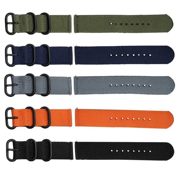 18mm Universal nylon kellohihna - Musta / Harmaa