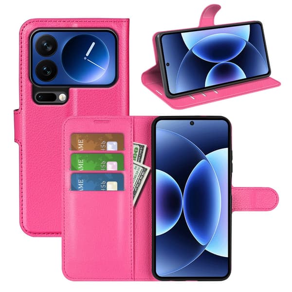 Classic Xiaomi 17 Pro flip etui - Rosarød