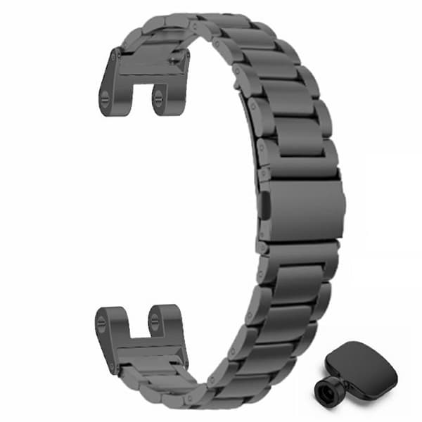 Garmin Lily Watch Band Three Bead Solid erstatningsrem i rustfritt stål - Svart