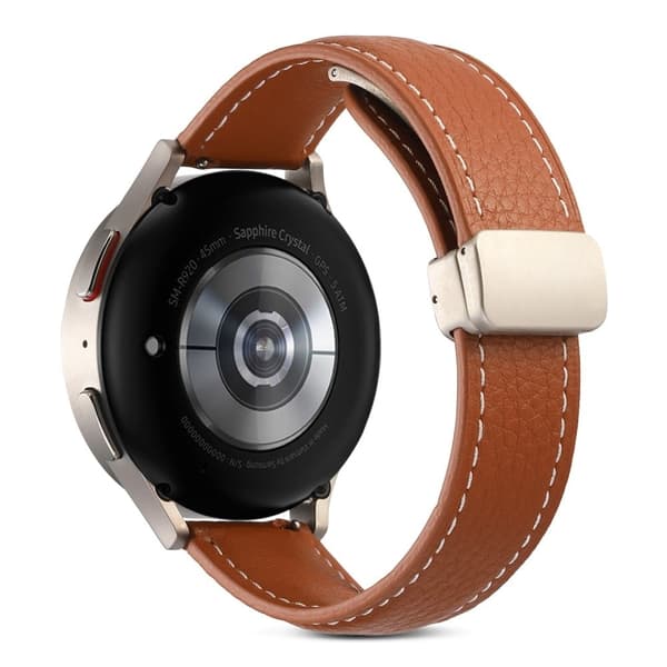 20mm Universal aitoa nahkaa kellon hihna - Ruskea