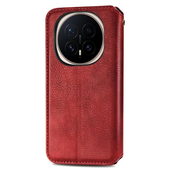 Läder Honor Magic8 Pro fodral med romb-design - Röd