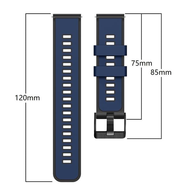 20 mm universal silikonerem i to farver - Sort / Grå