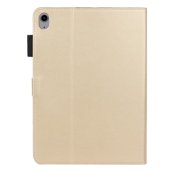iPad 10.9 (2022) plommeblomstmønster skinnveske - Gull