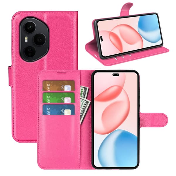 Classic Honor 400 Pro flip etui - Rosarød