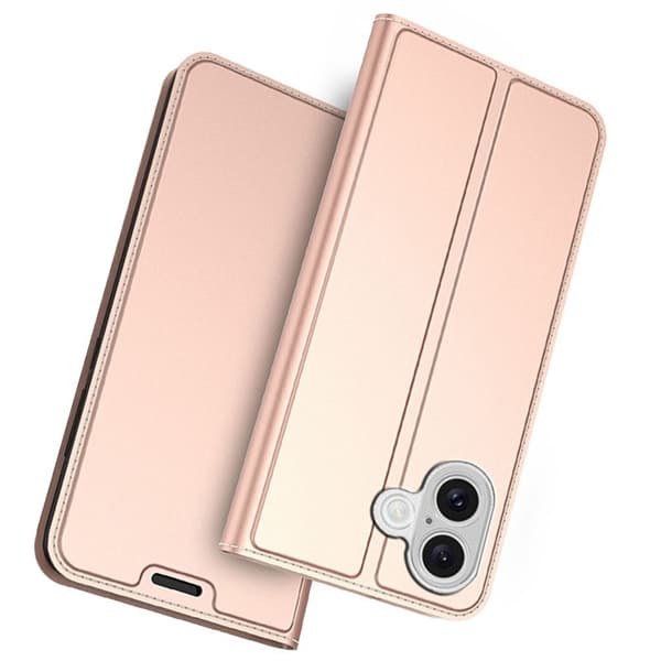 Sileä ja ohut premium-PU-nahkakotelo iPhone 17 - Ruusukulta