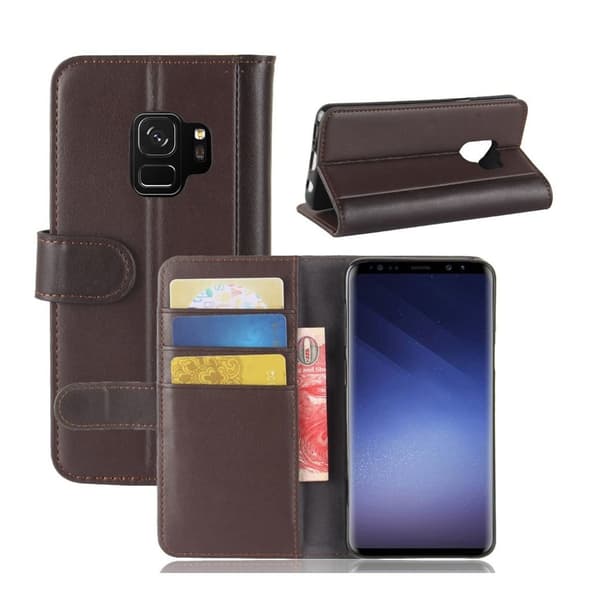 Samsung Galaxy S9 split læder TPU etui - Brun
