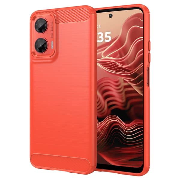 Carbon Flex Motorola Moto G35 deksel - Rød
