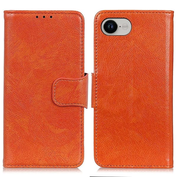 Neptune Læder iPhone 16e Flip etui - Orange
