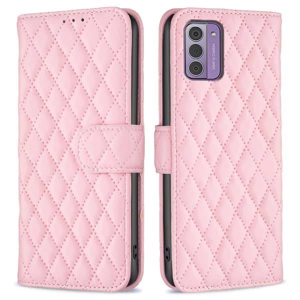 Rhombus mat Nokia G42 flip etui - Pink