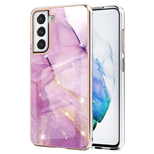 Marble Samsung Galaxy S21 FE Etui - Lyserød Marmor Haze