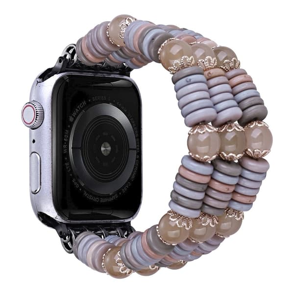 Apple Watch Series 8 (41 mm) urrem i flageolignende perlestil - Kaffe