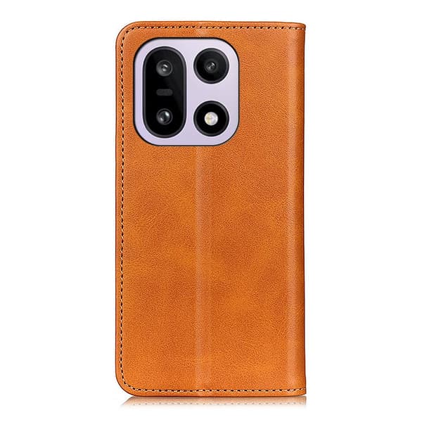 OnePlus 15 nahkainen lompakokkotelo - Ruskea