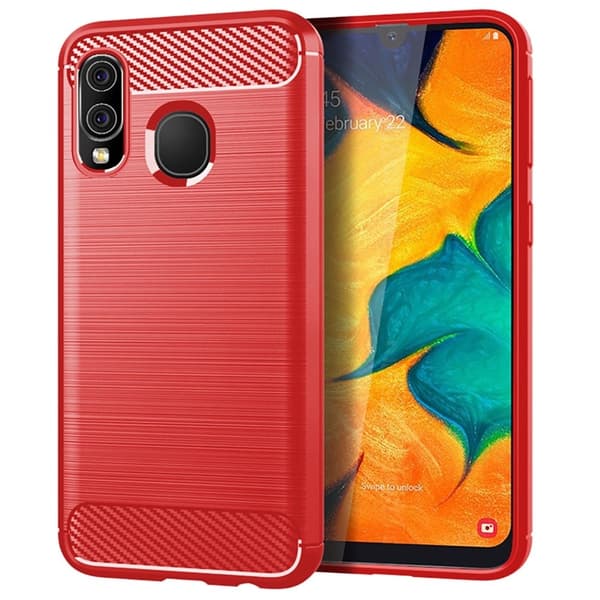 Carbon Flex Samsung Galaxy A40 skal - Röd
