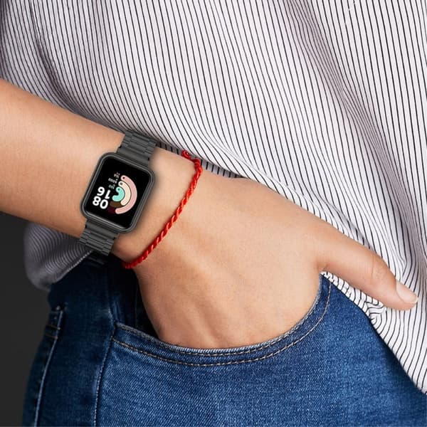 Xiaomi Redmi Watch 2 urrem i rustfrit stål med cover - Rødguld