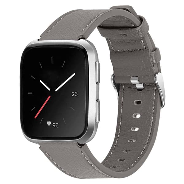 Fitbit Versa 2 / Versa cowhide urrem i ægte læder - Grå