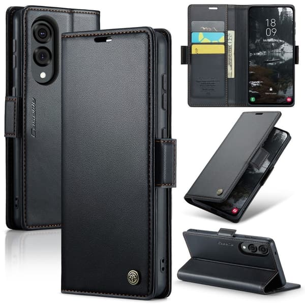 CaseMe Samsung Galaxy S25 Edge smooth etui - Sort