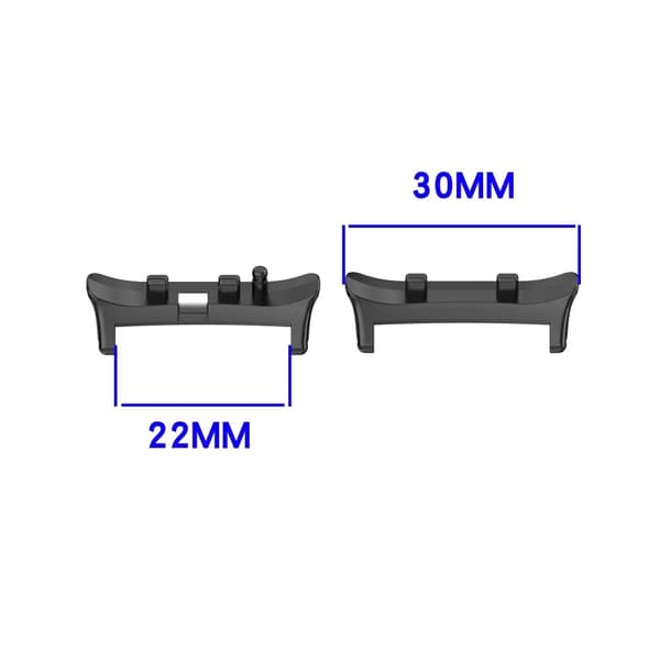 1 par Huawei Watch D2 Watchband Connector Replacement Strap Metal Adapters - Sort