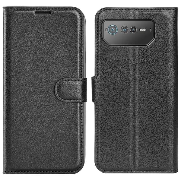 Klassisk ASUS Rog Phone 6 Flip Etui - Sort