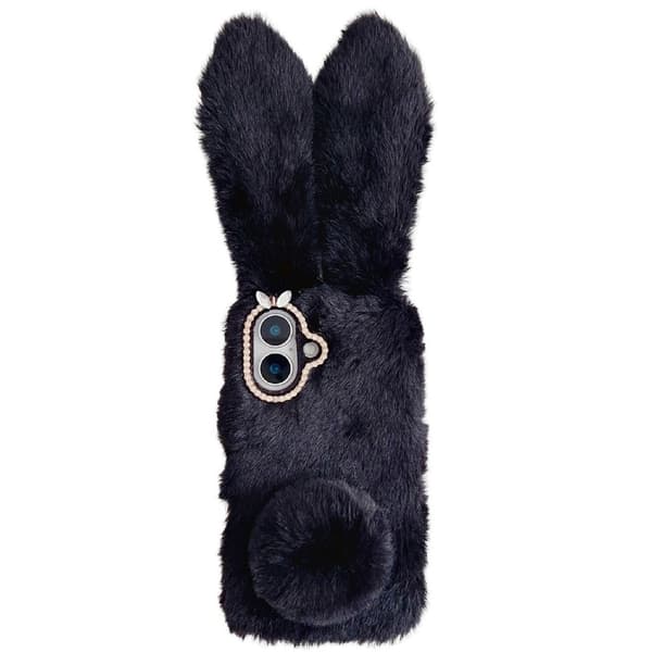Fluffy Rabbit iPhone 17 Cover - Sort