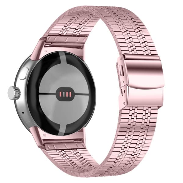 Google Pixel Watch 5 perler urrem i rustfrit stål - Lyserød Rose