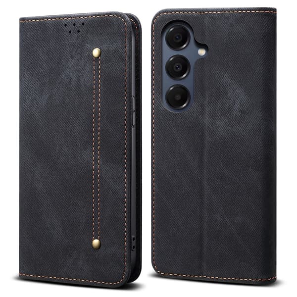 Jeans Samsung Galaxy A37 flip case - Musta