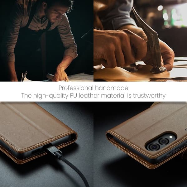CaseMe Samsung Galaxy S25 Edge smooth etui - Brun