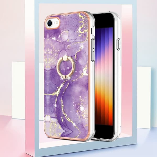 Marble design iPhone SE (2022) / iPhone SE 2020 / iPhone 7 cover - Lilla Marmor
