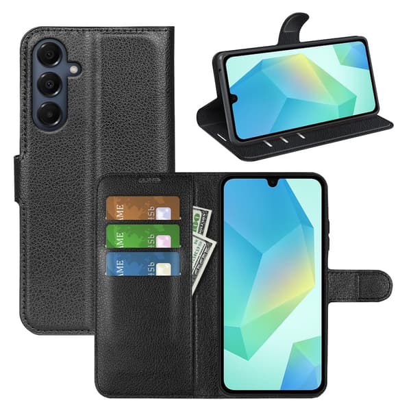 Klassisk Samsung Galaxy A17 flip etui - Sort