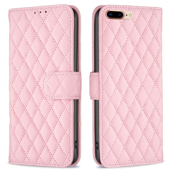 Matt iPhone 7 Plus fodral med rombmönster - Rosa