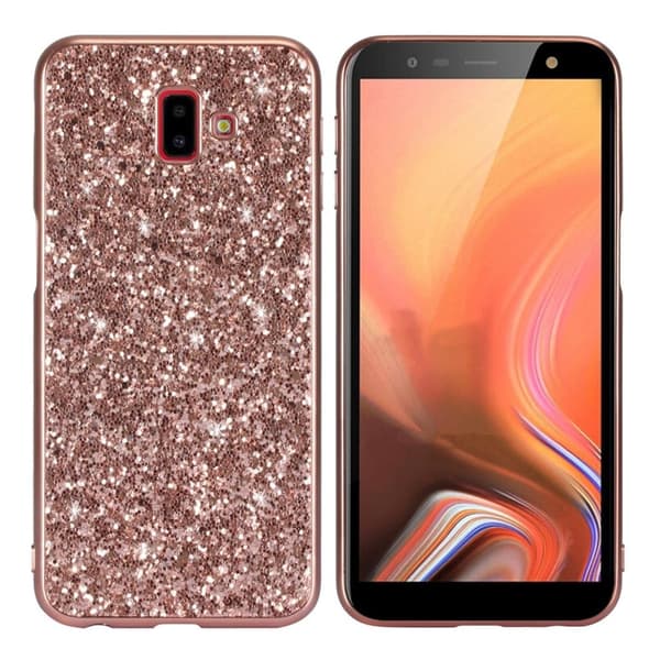 Glitter Samsung Galaxy J6 Plus (2018) deksel - Rose gull