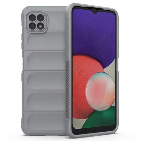 Blødt grebsformet cover til Samsung Galaxy A22 5G - Sølv/Grå