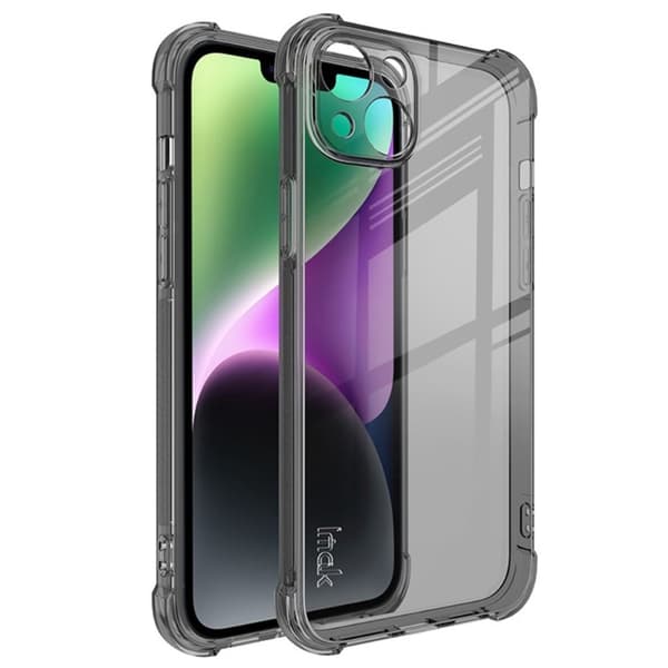 IMAK Airbag cover til iPhone 14 Plus - Gennemsigtig Sort