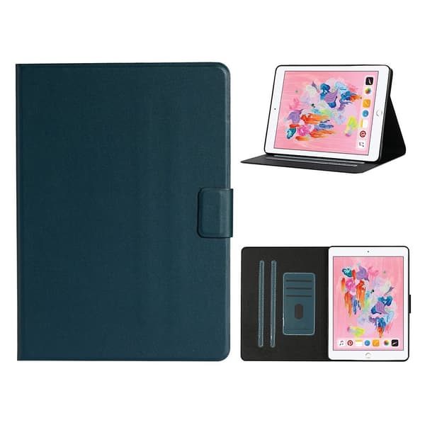 iPad (2018) / (2017) enkelt flipfodral i läder - Grön