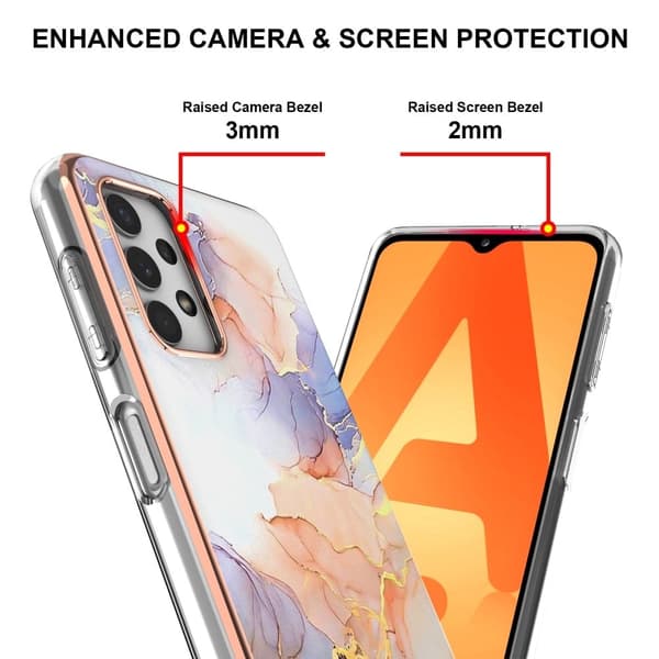 Marmordesign Samsung Galaxy A23 deksel - Melkevei Marmor Hvit