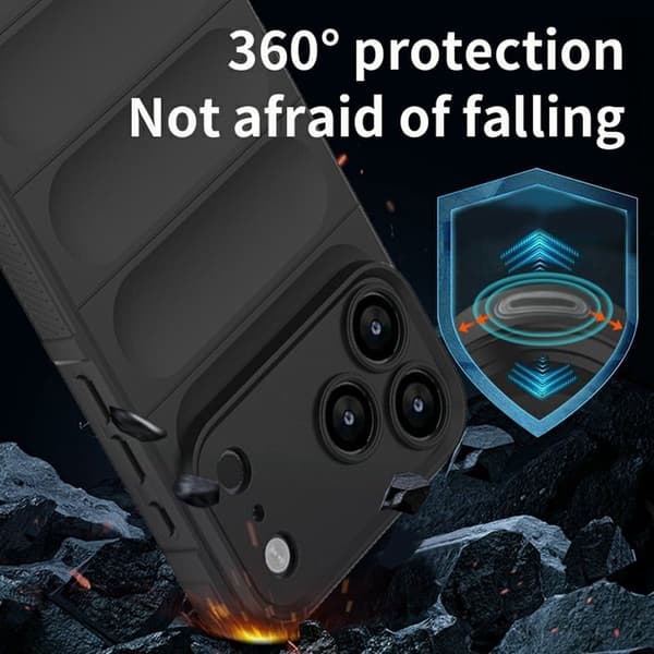 Blødt grebsformet iPhone 17 Pro cover - Mørkegrå