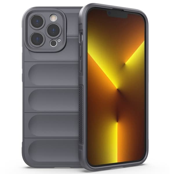 Mjukt greppformat iPhone 13 Pro Max skal - Silver/Grå