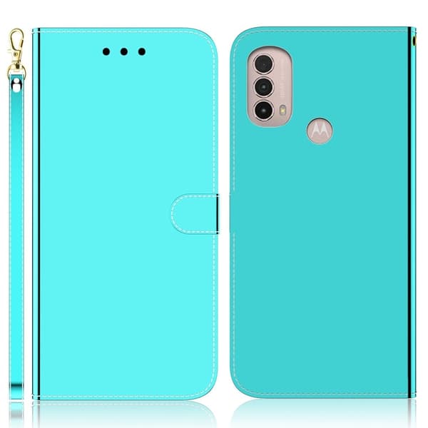 Mirror Motorola Moto E30 / E40 / E20 Flip Etui - Cyan