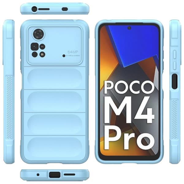 Blødt grebsformet cover til Xiaomi Poco M4 Pro - Blå
