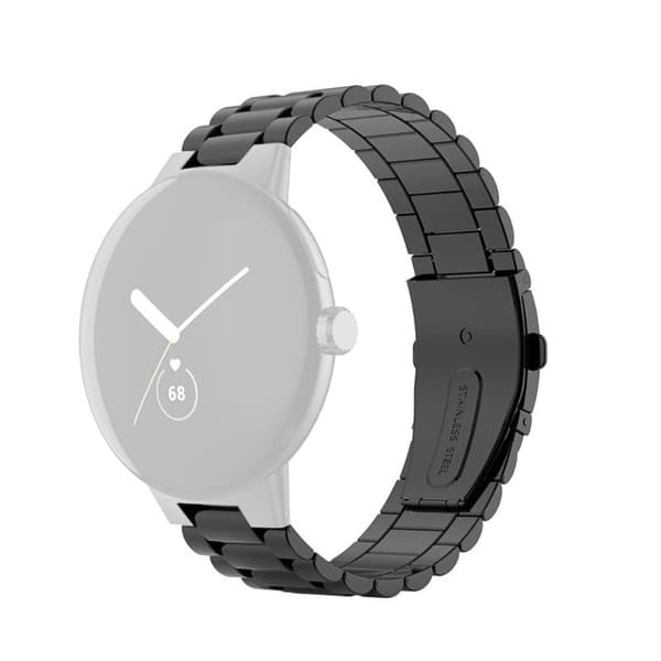 Google Pixel Watch urrem i rustfrit stål - Sort