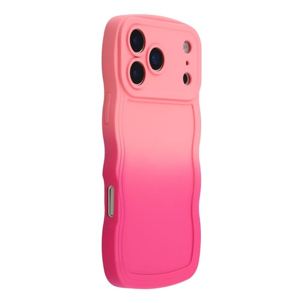 iPhone 17 Pro-etui med gradientfarge, gummiert og fleksibelt - Rosa + Rose
