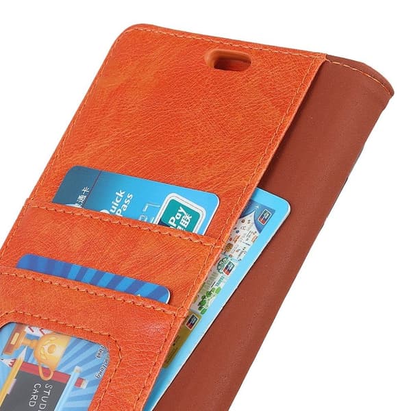 Samsung Galaxy S10 textureret split læderetui - Orange