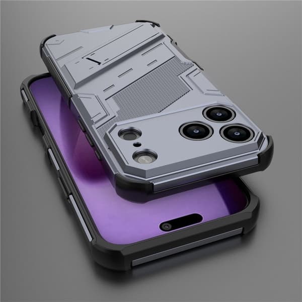 Stødsikkert moderne iPhone 17 Pro hybridcover - Grå