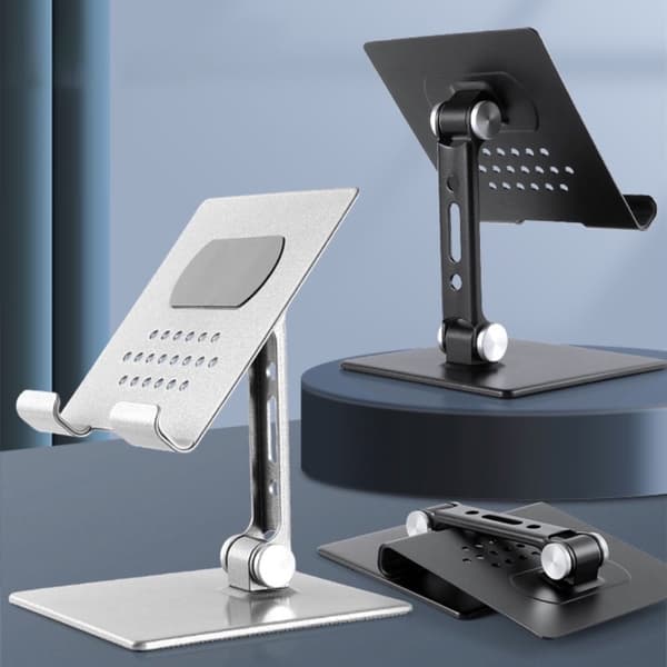 Universel justerbar telefon- og tabletholder til skrivebordet - Sort