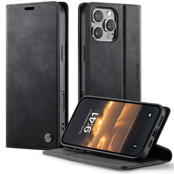 CaseMe iPhone 16 Pro vintage etui - Sort