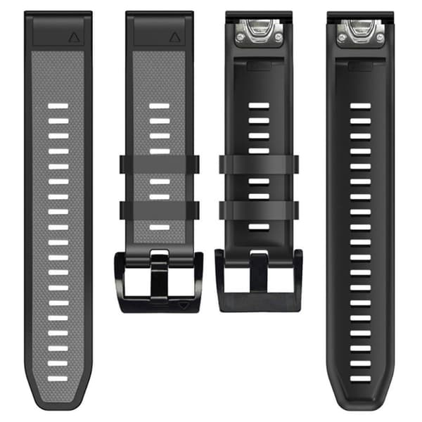 22mm kaksivärinen kellohihna Garmin-kelloon - Harmaa / Musta