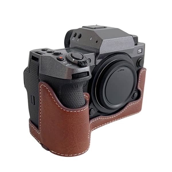 Fujifilm X-H2 läderöverdrag för halva kroppen - Kaffe