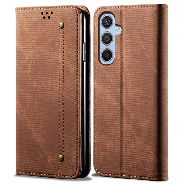 Jeans Samsung Galaxy A54 Flip Etui - Kaffe
