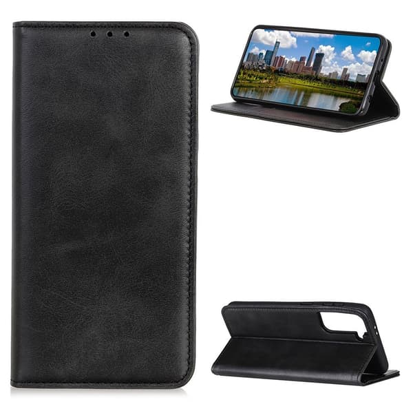 Wallet-style ægte Læder Flipcase til Samsung Galaxy S21 Plus - Sort